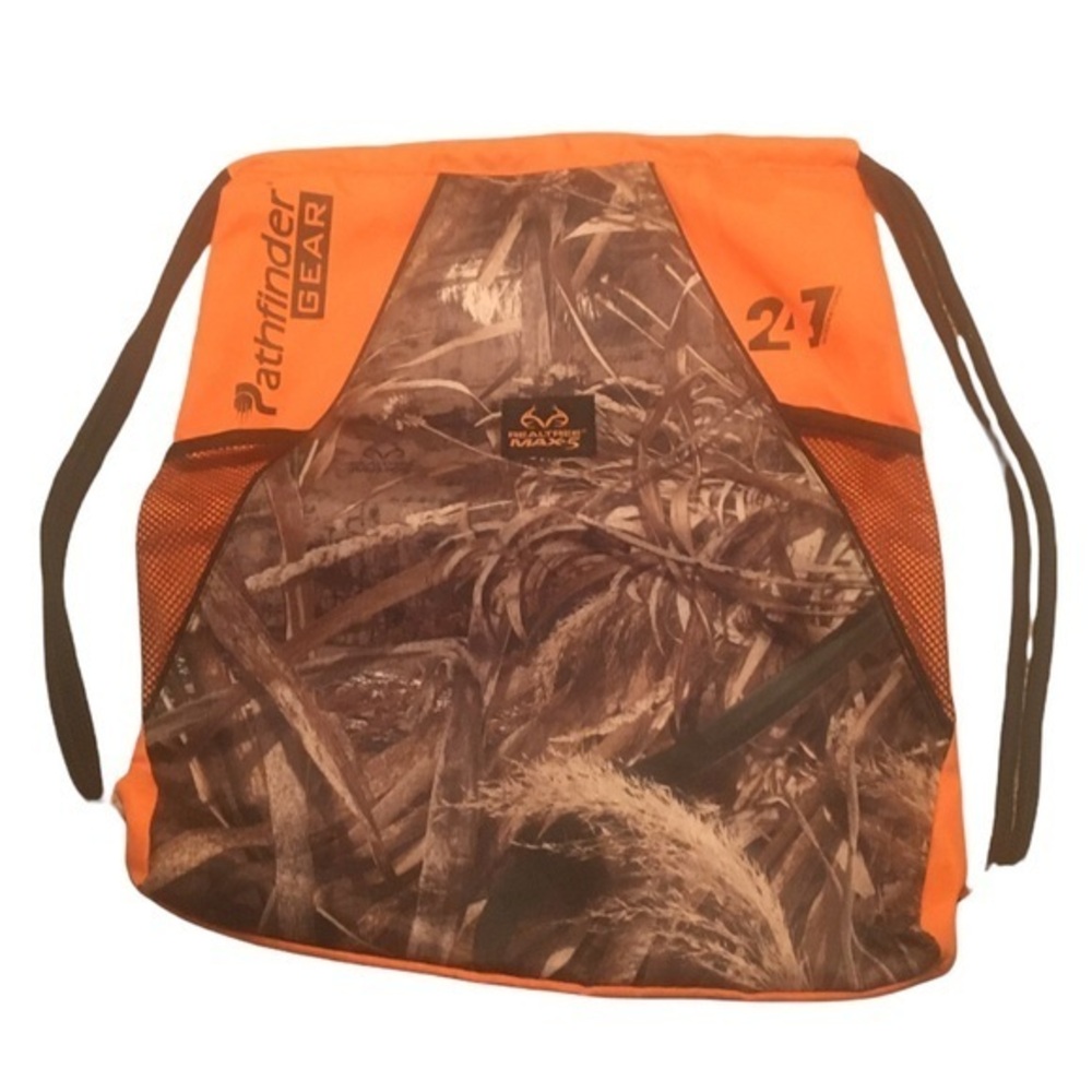 REALTREE camo and orange drawstring cinch sack